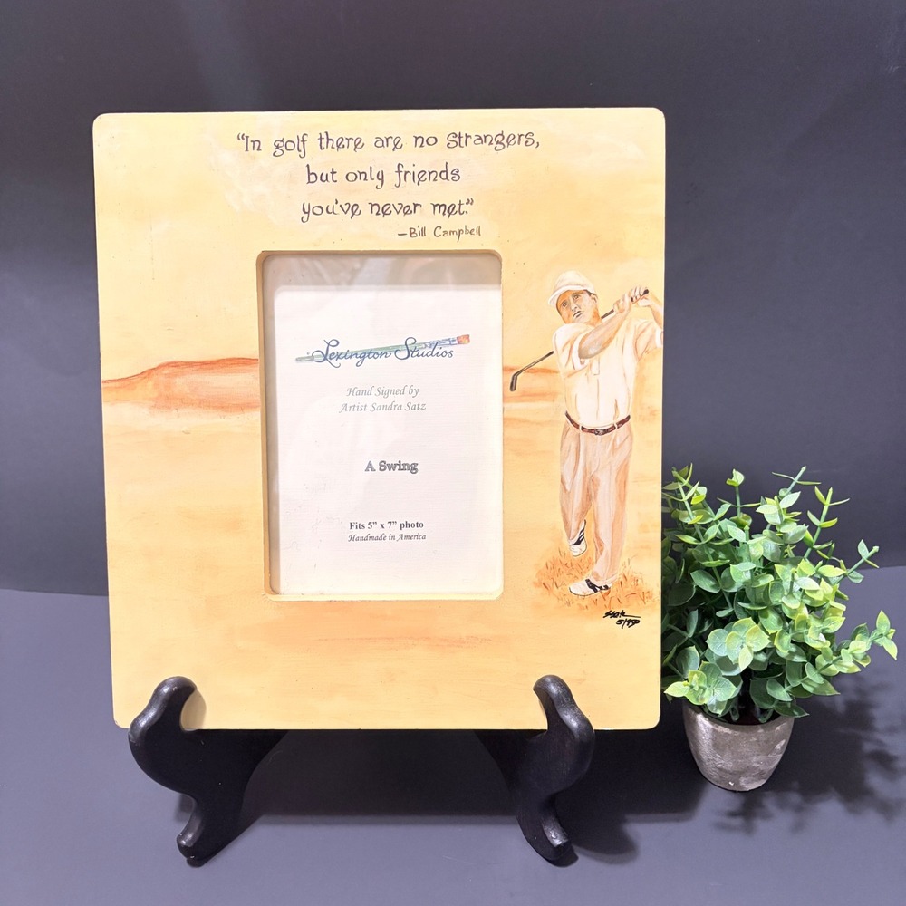 Lexington Studios Sandra Satz A Swing Golf Wood Picture Frame 5x7 Bill Campbell